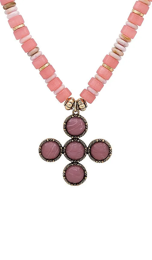 8 Other Reasons Cross Statement Necklace in Pink