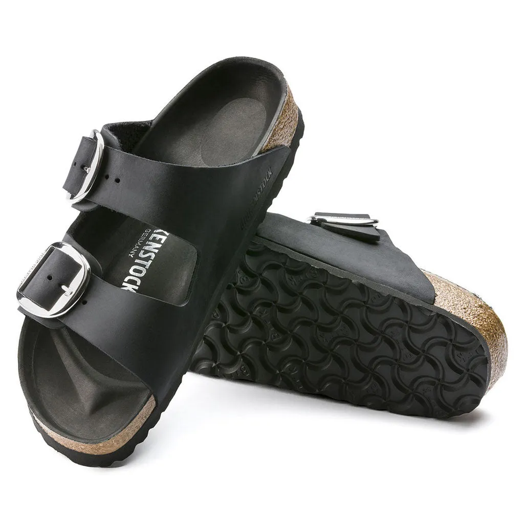 Arizona Oiled Leather Big Buckle Narrow - Black