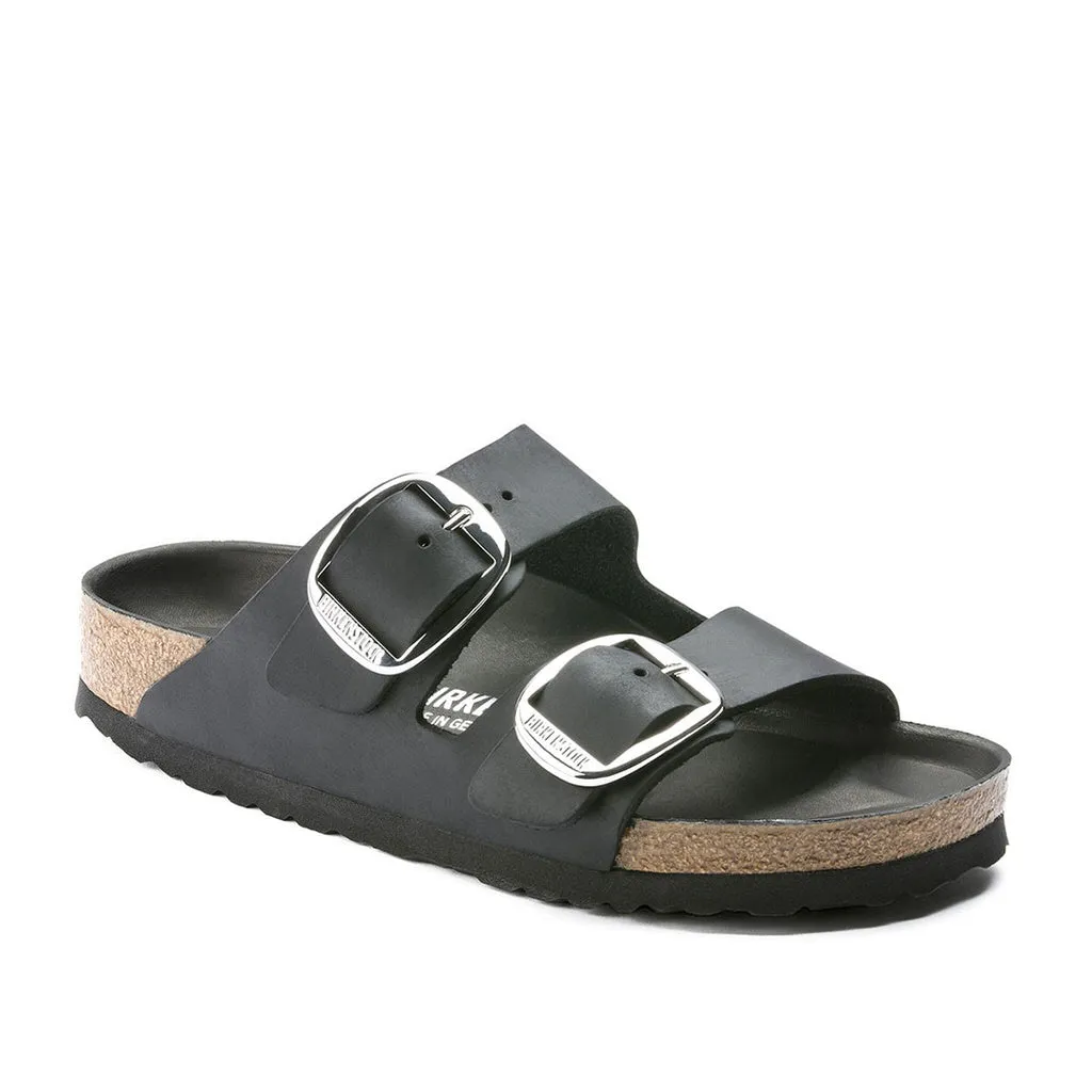 Arizona Oiled Leather Big Buckle Narrow - Black
