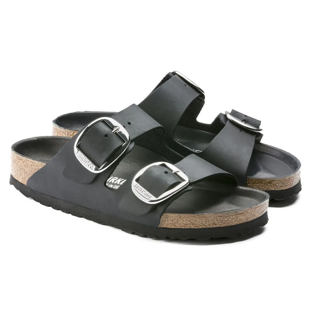 Arizona Oiled Leather Big Buckle Narrow - Black