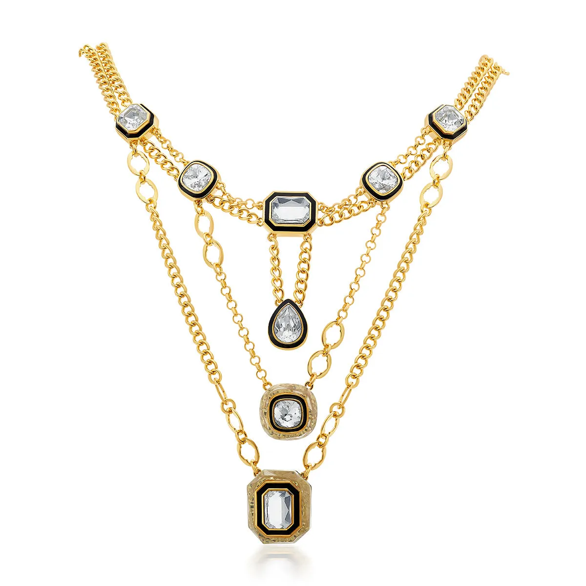 Bougie Infinity Cut Crystal Statement  Necklace