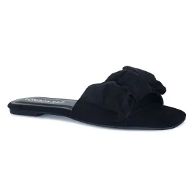 Bow Knot Slip-On Flat in Black