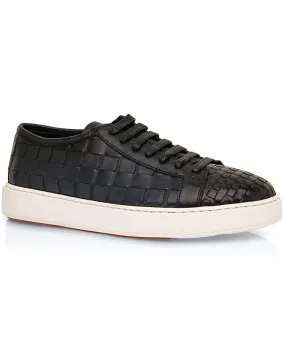 Byam Woven Leather Sneaker in Dark Navy