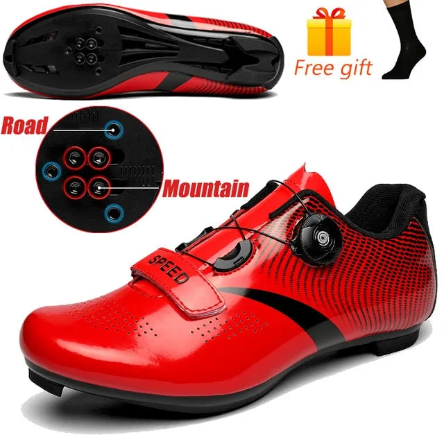 Carbon Fibre Men Fahrradschuh Atmungsaktiver Triathlon Mountainbike Sneaker Man Sport Road Racing Schuhe Spin Buckle