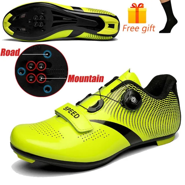 Carbon Fibre Men Fahrradschuh Atmungsaktiver Triathlon Mountainbike Sneaker Man Sport Road Racing Schuhe Spin Buckle