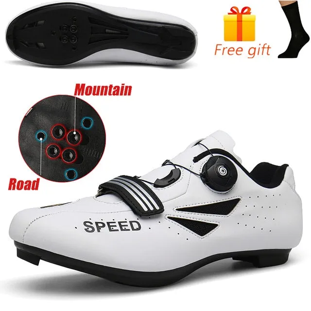 Carbon Fibre Men Fahrradschuh Atmungsaktiver Triathlon Mountainbike Sneaker Man Sport Road Racing Schuhe Spin Buckle
