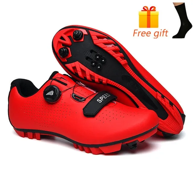 Carbon Fibre Men Fahrradschuh Atmungsaktiver Triathlon Mountainbike Sneaker Man Sport Road Racing Schuhe Spin Buckle