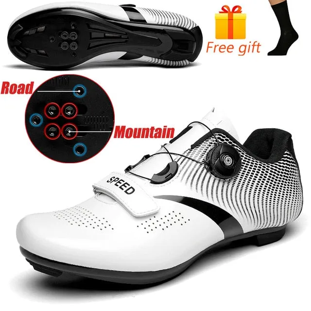 Carbon Fibre Men Fahrradschuh Atmungsaktiver Triathlon Mountainbike Sneaker Man Sport Road Racing Schuhe Spin Buckle