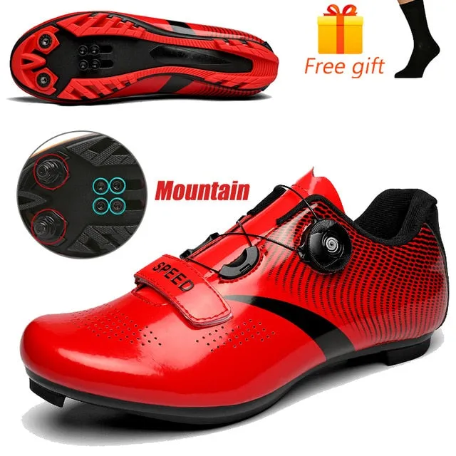 Carbon Fibre Men Fahrradschuh Atmungsaktiver Triathlon Mountainbike Sneaker Man Sport Road Racing Schuhe Spin Buckle