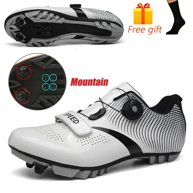 Carbon Fibre Men Fahrradschuh Atmungsaktiver Triathlon Mountainbike Sneaker Man Sport Road Racing Schuhe Spin Buckle