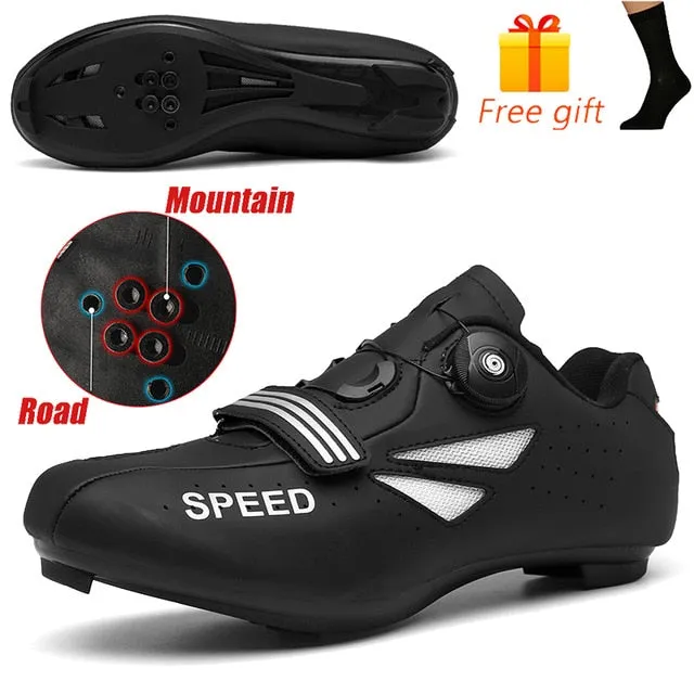 Carbon Fibre Men Fahrradschuh Atmungsaktiver Triathlon Mountainbike Sneaker Man Sport Road Racing Schuhe Spin Buckle
