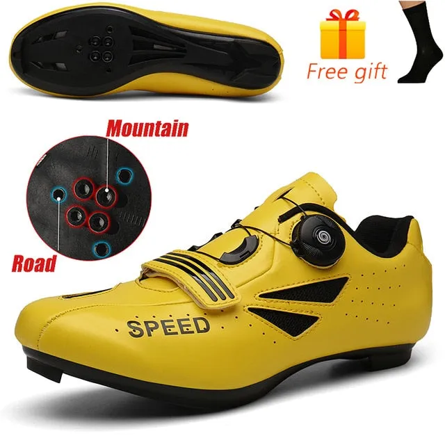 Carbon Fibre Men Fahrradschuh Atmungsaktiver Triathlon Mountainbike Sneaker Man Sport Road Racing Schuhe Spin Buckle