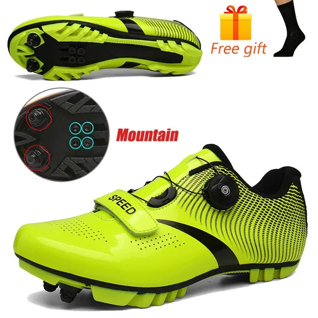 Carbon Fibre Men Fahrradschuh Atmungsaktiver Triathlon Mountainbike Sneaker Man Sport Road Racing Schuhe Spin Buckle