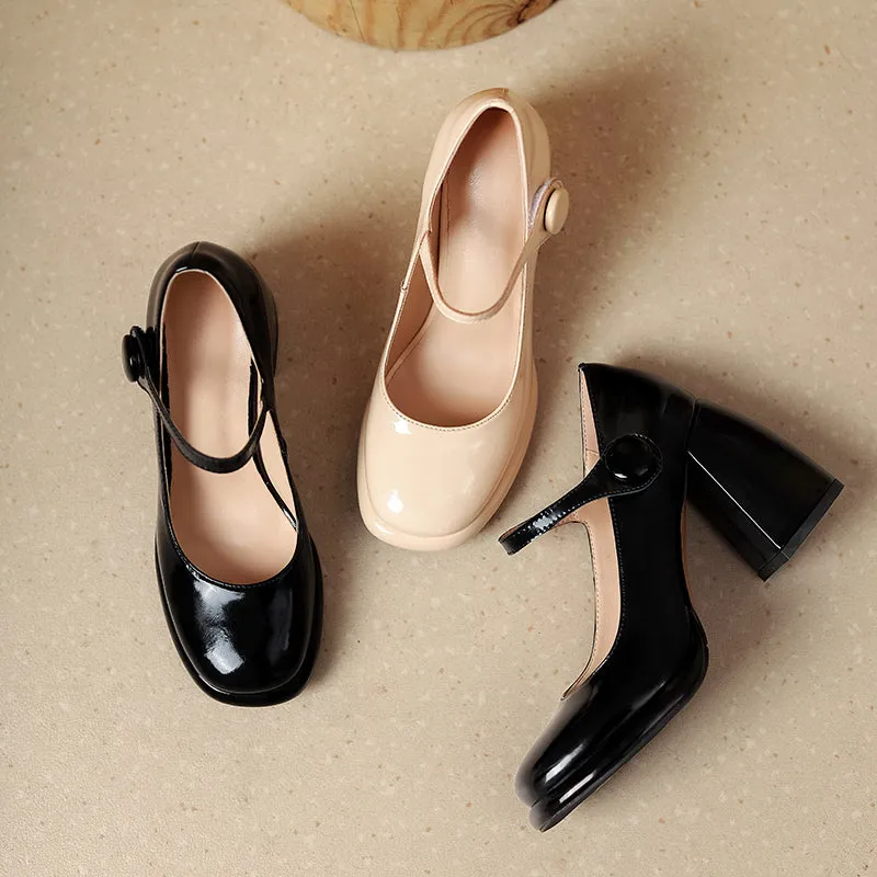 Claire Chunky Heel Mary Janes Pumps