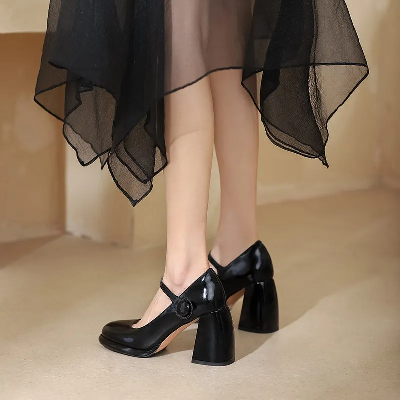 Claire Chunky Heel Mary Janes Pumps