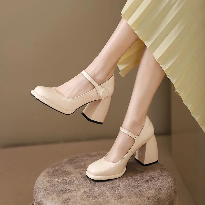 Claire Chunky Heel Mary Janes Pumps