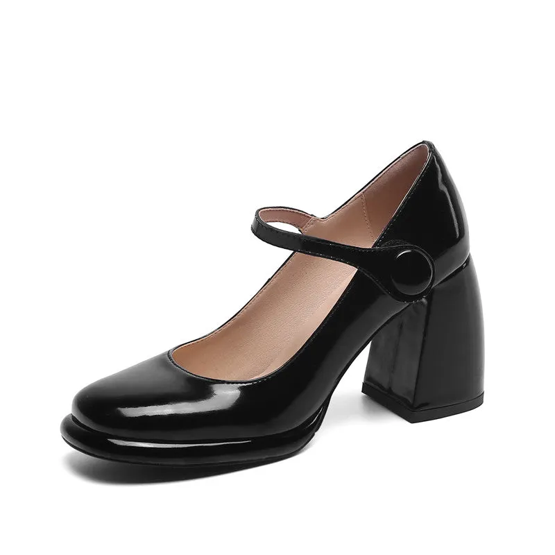 Claire Chunky Heel Mary Janes Pumps