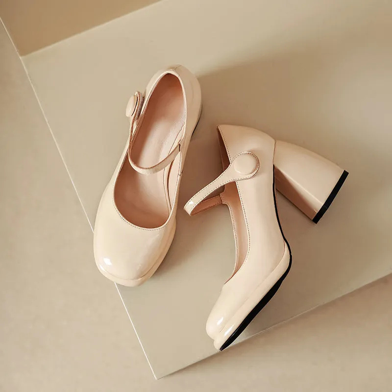 Claire Chunky Heel Mary Janes Pumps
