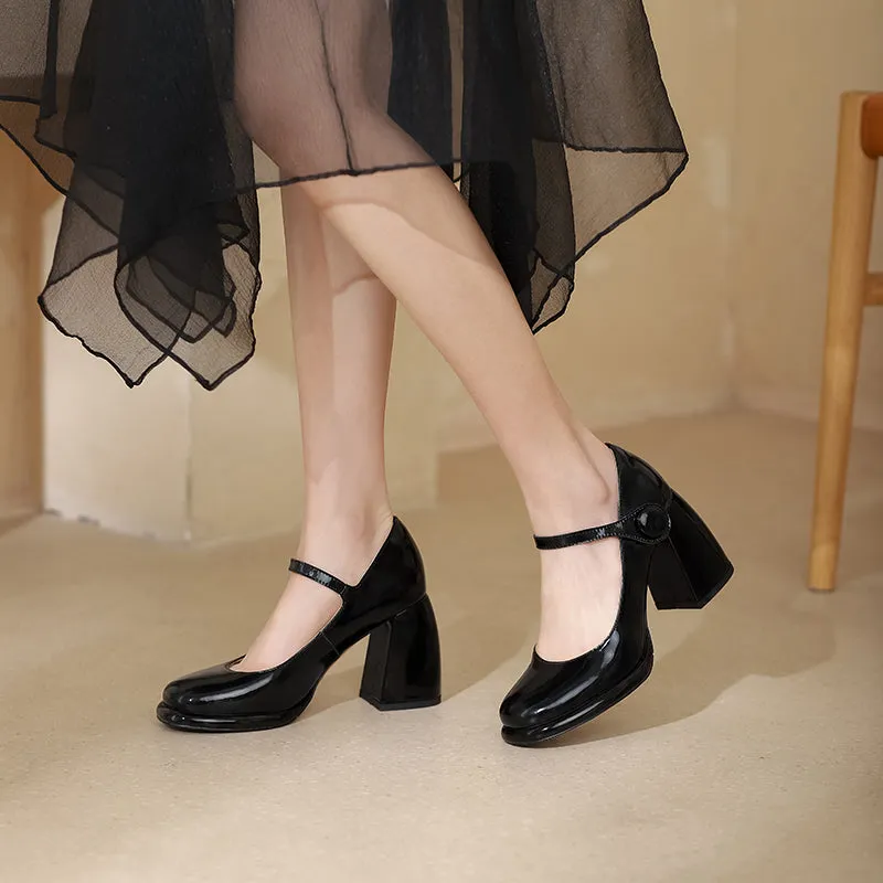 Claire Chunky Heel Mary Janes Pumps