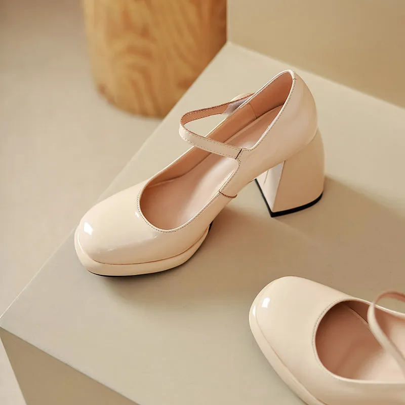 Claire Chunky Heel Mary Janes Pumps