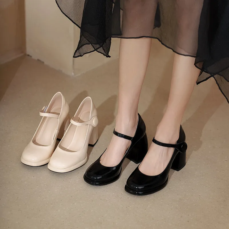 Claire Chunky Heel Mary Janes Pumps