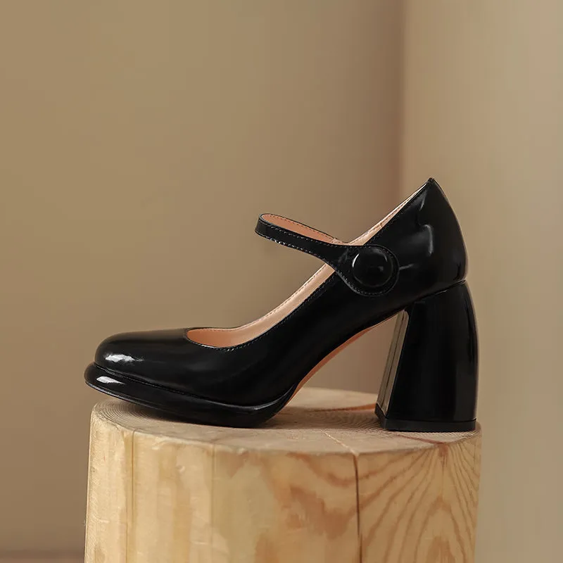 Claire Chunky Heel Mary Janes Pumps
