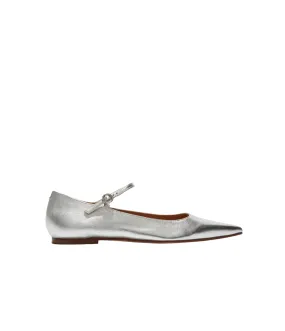 Cleo Nappa Flat in Silver
