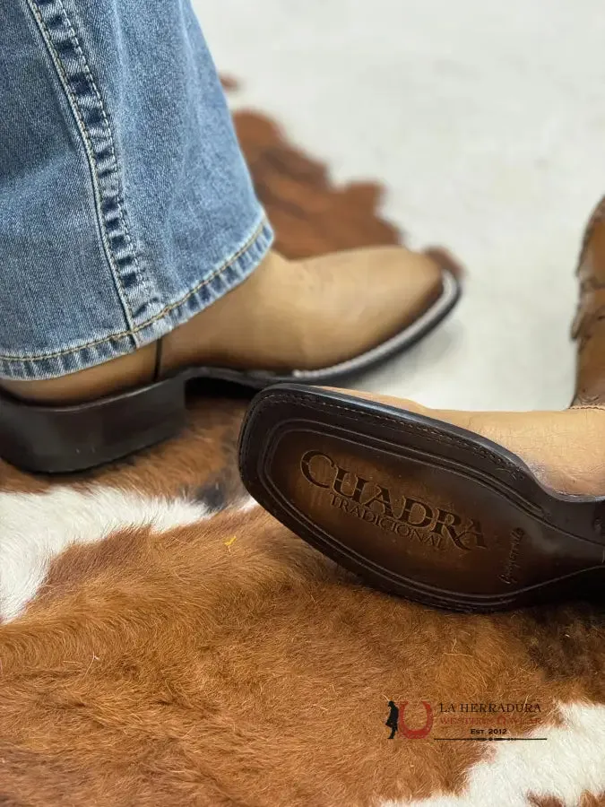 CUADRA BOOTS PANZA DE AVESTRUZ FLAME ORIX LASER & WOVEN SQUARE TOE
