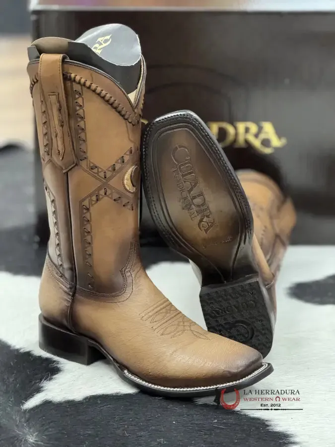 CUADRA BOOTS PANZA DE AVESTRUZ FLAME ORIX LASER & WOVEN SQUARE TOE