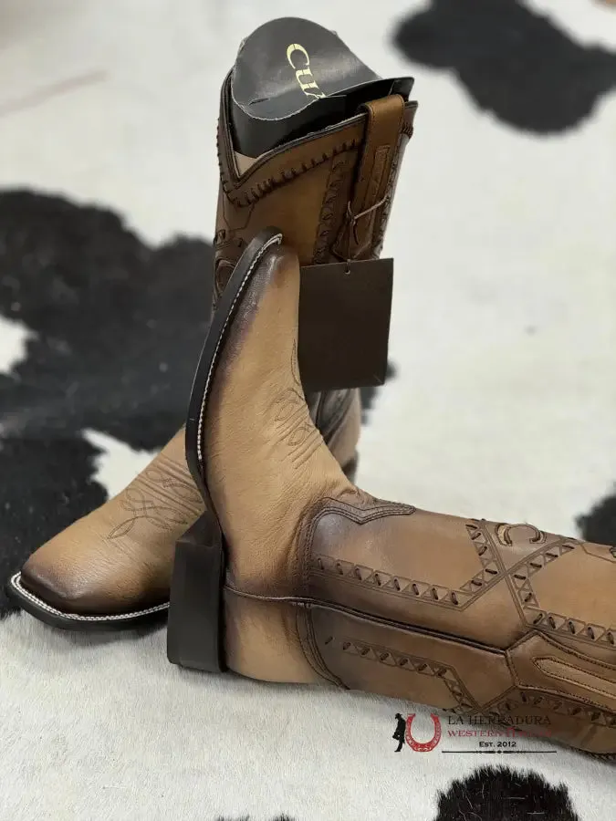 CUADRA BOOTS PANZA DE AVESTRUZ FLAME ORIX LASER & WOVEN SQUARE TOE