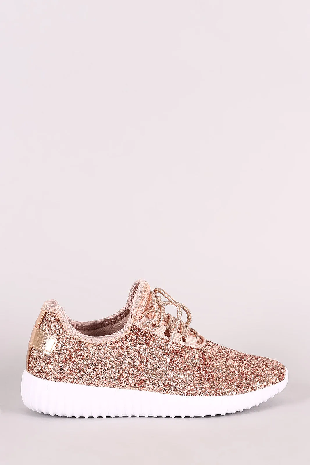 Encrusted Sparkling Glitter Lace Up Rigged Sneaker