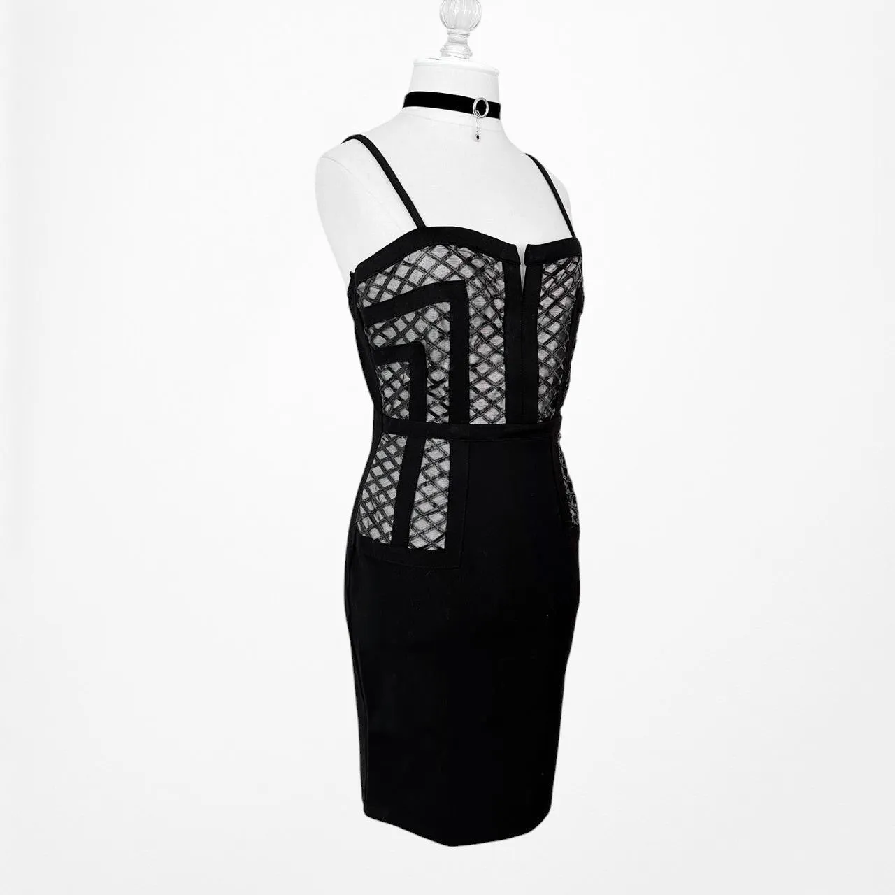 Fashion Nova Black Knee Knit Mini Bodycon Dress Size M