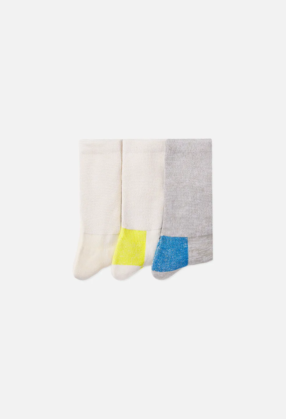 Foundation 3 Pack Mountain Socks / Yellow x Blue