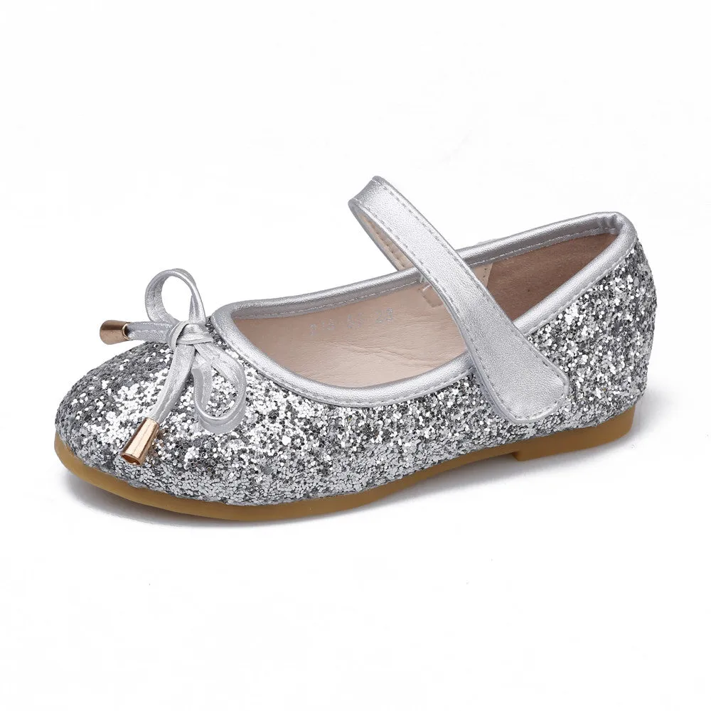 Glitter Ballerina Flat Shoes Slip on Mary Jane for Girls