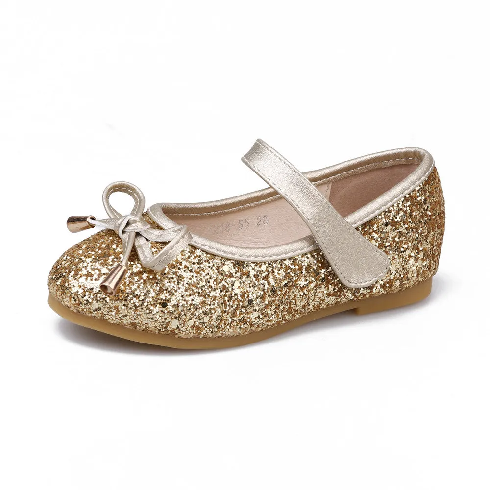 Glitter Ballerina Flat Shoes Slip on Mary Jane for Girls