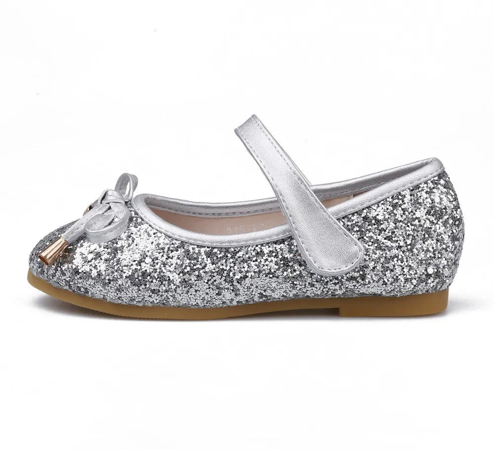 Glitter Ballerina Flat Shoes Slip on Mary Jane for Girls