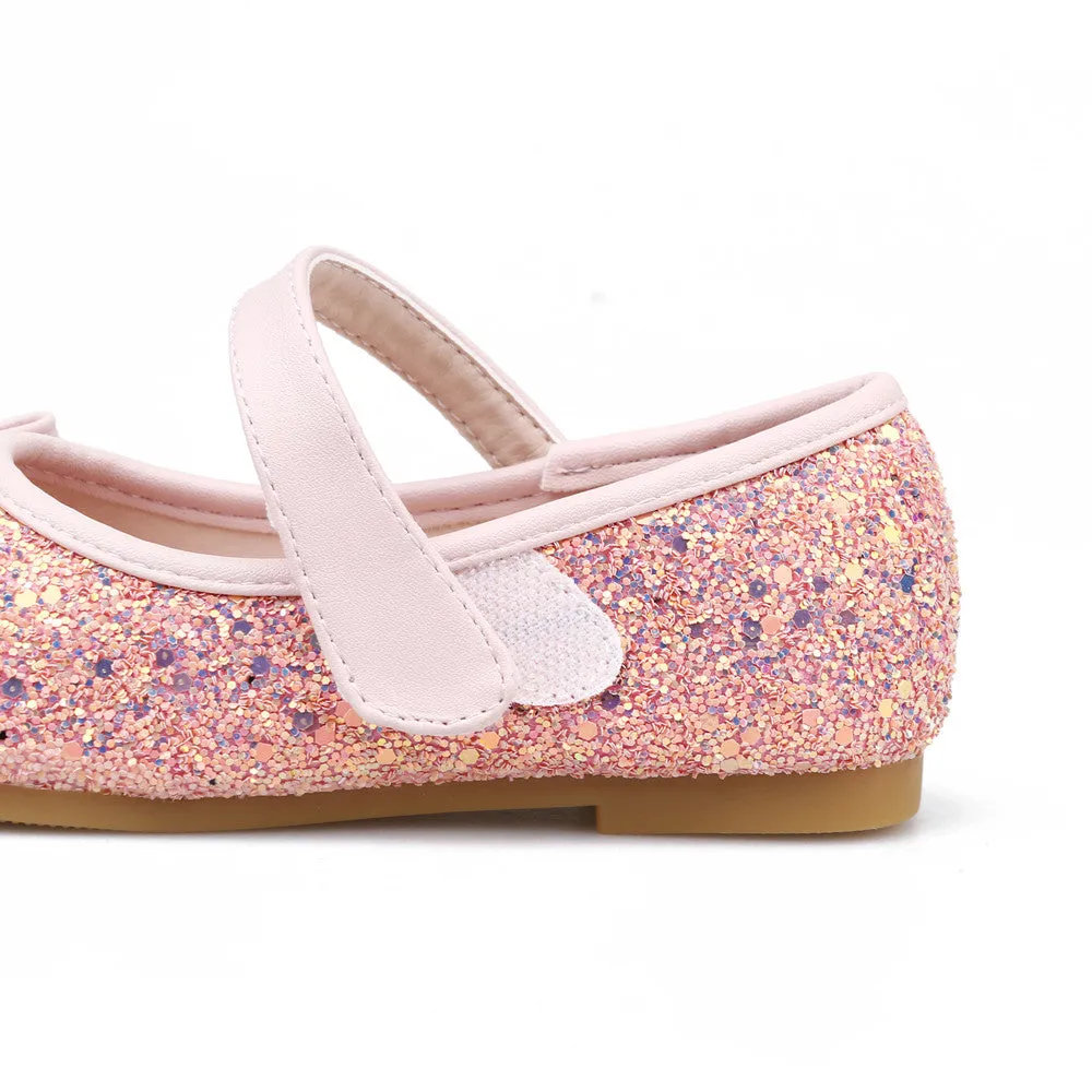 Glitter Ballerina Flat Shoes Slip on Mary Jane for Girls