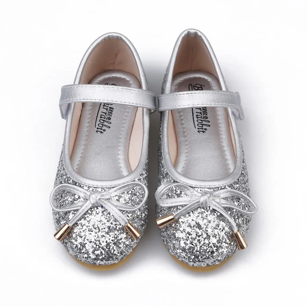 Glitter Ballerina Flat Shoes Slip on Mary Jane for Girls