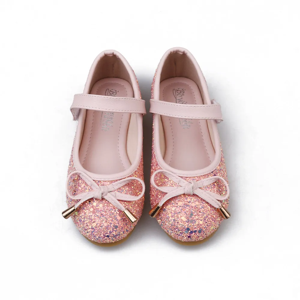 Glitter Ballerina Flat Shoes Slip on Mary Jane for Girls