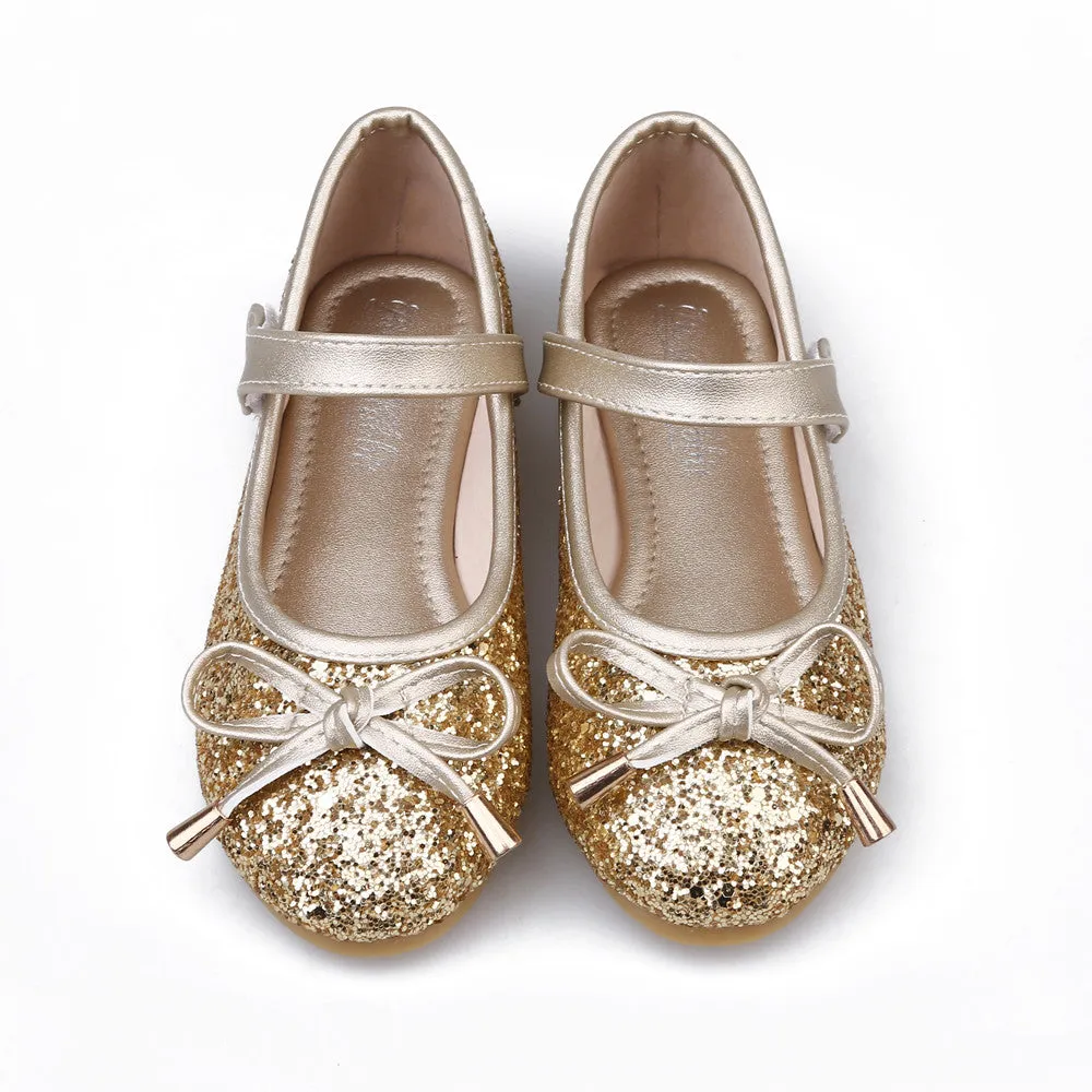 Glitter Ballerina Flat Shoes Slip on Mary Jane for Girls