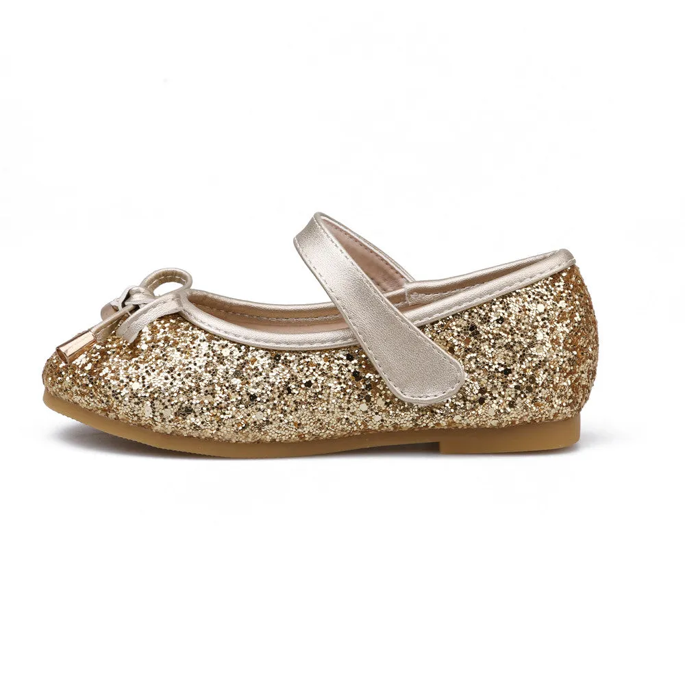 Glitter Ballerina Flat Shoes Slip on Mary Jane for Girls