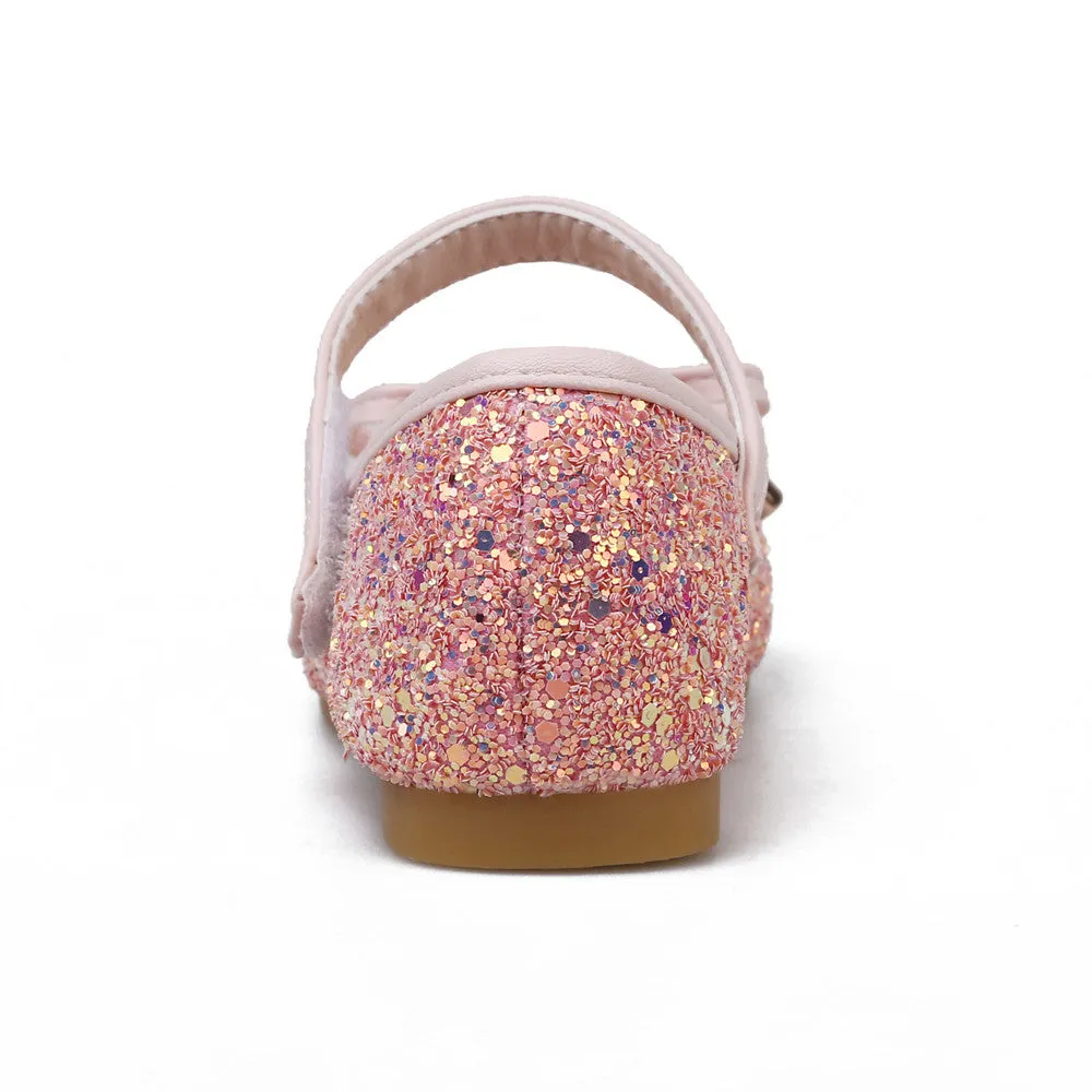 Glitter Ballerina Flat Shoes Slip on Mary Jane for Girls