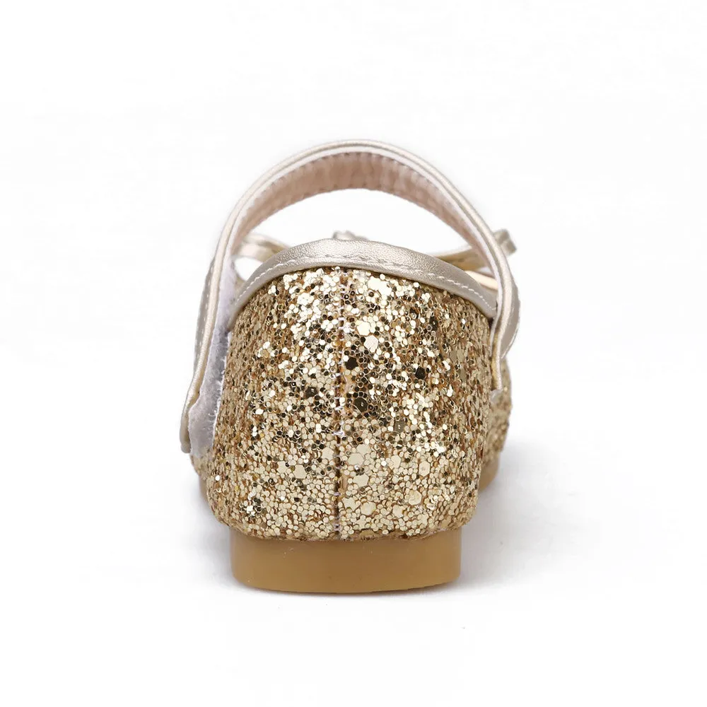 Glitter Ballerina Flat Shoes Slip on Mary Jane for Girls