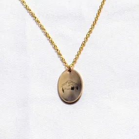 Gold Fill Voyager Charm Necklace - Mountain Peaks