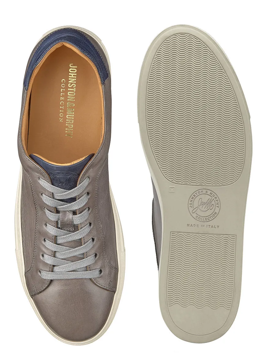 J & M Collection Jared Lace-To-Toe in Grey Italian Calfskin