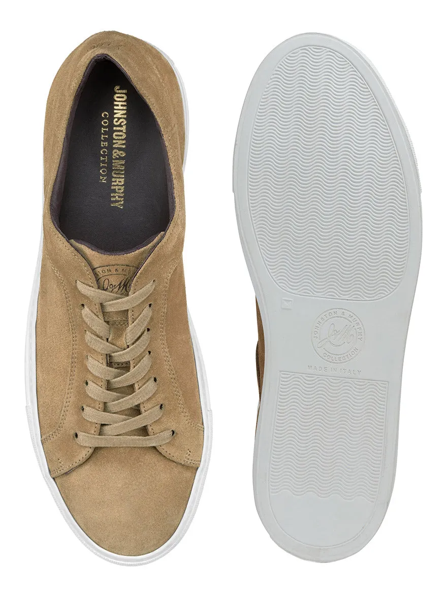 J & M Collection Jared Lace-To-Toe in Taupe Italian Suede