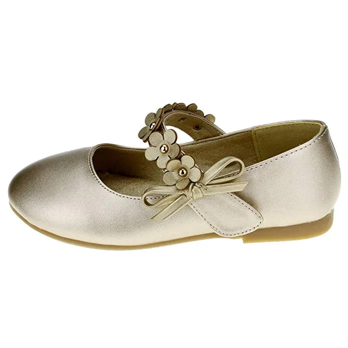 Kids PU Flower Slip on Flats Fashion Oxford