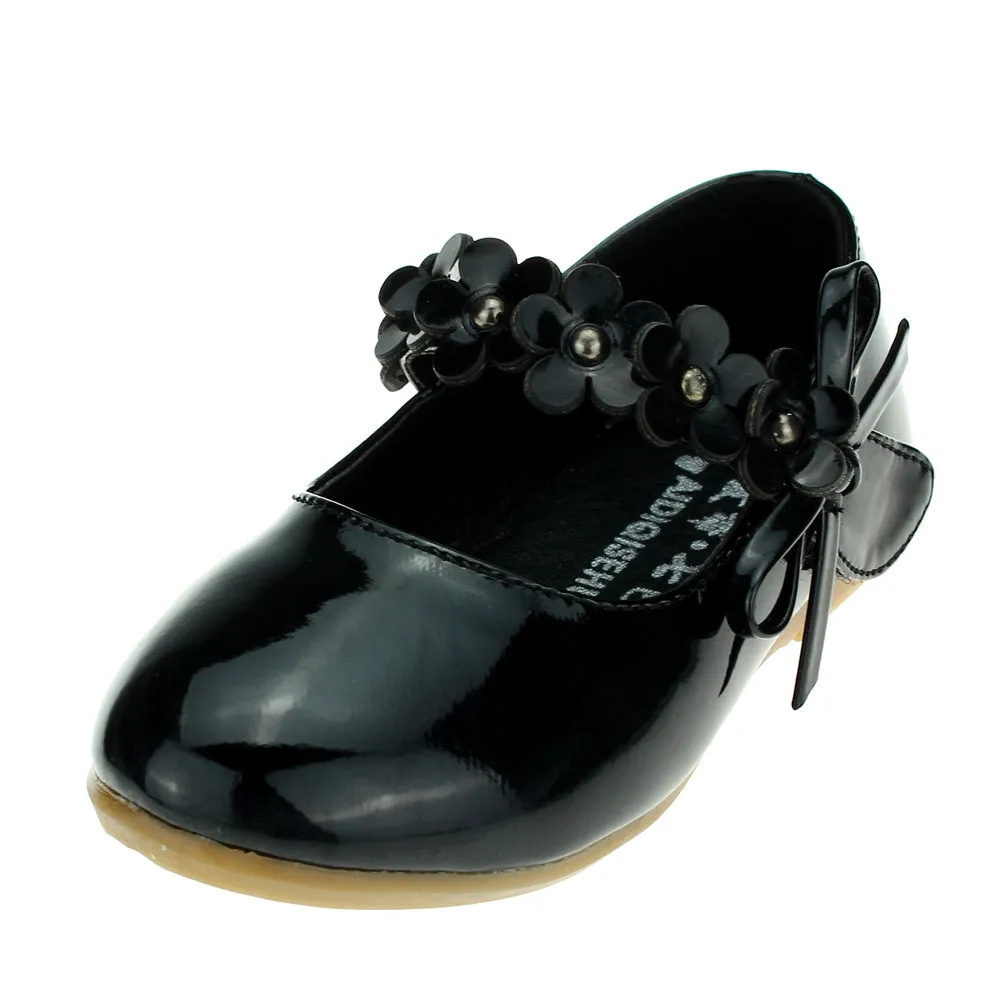Kids PU Flower Slip on Flats Fashion Oxford