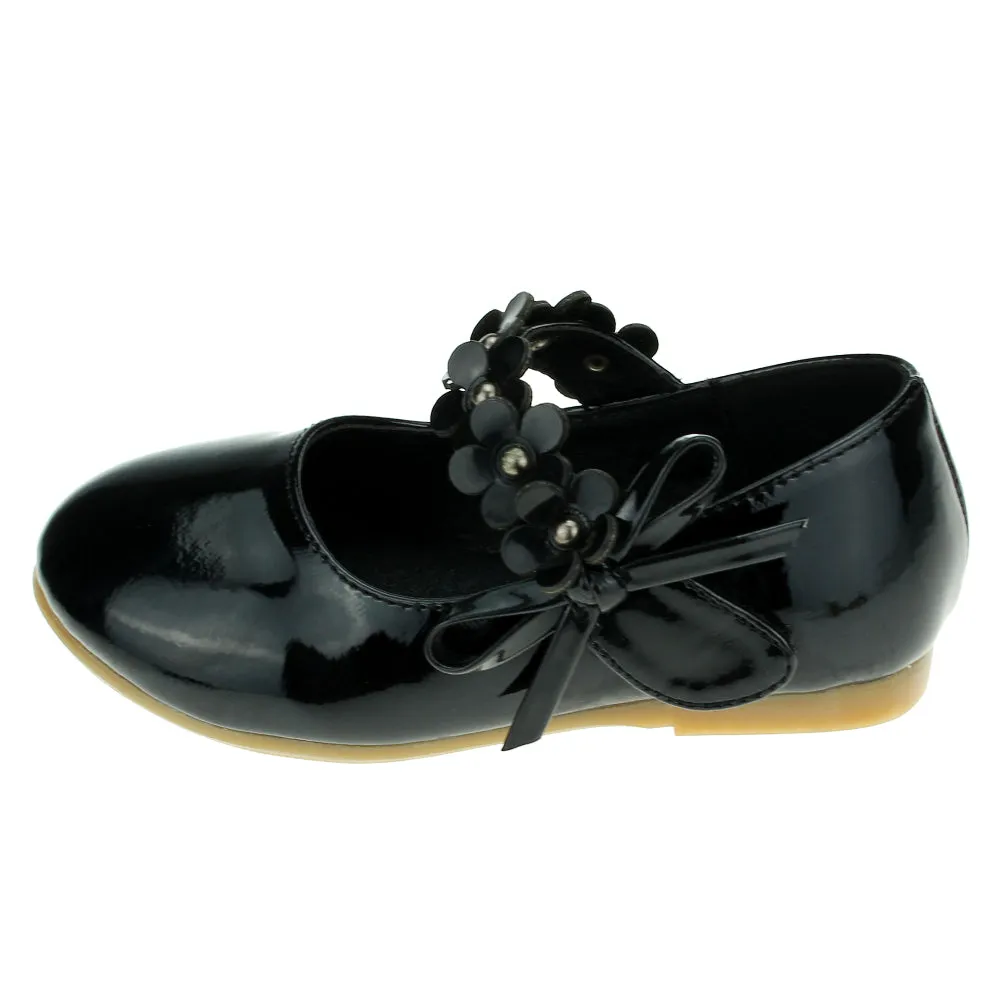 Kids PU Flower Slip on Flats Fashion Oxford