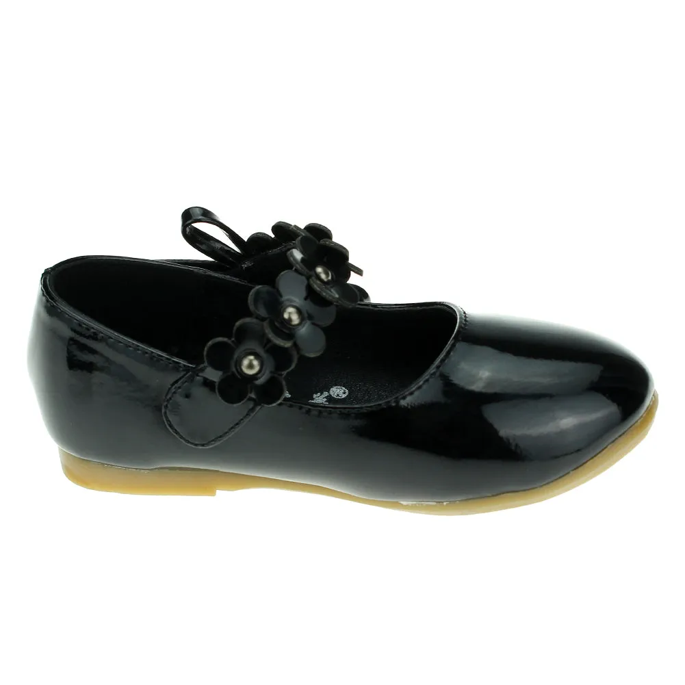 Kids PU Flower Slip on Flats Fashion Oxford